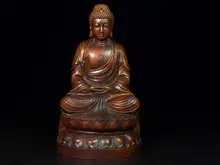 

wedding decoration Old China Boxwood wood carved freedom Buddha Shakyamuni Buddha statue