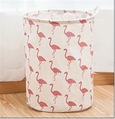 1pc Laundry Basket Folding Round Storage Fabric Bag Large Clothes Toy Holder Handle Bucket Organizer Large Capacity - Цвет: S-9