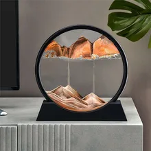Modern Home Decor Moving Sand Art Picture Glass Sandscape 3d Hourglass In Motion Display Flowing Sand Frame