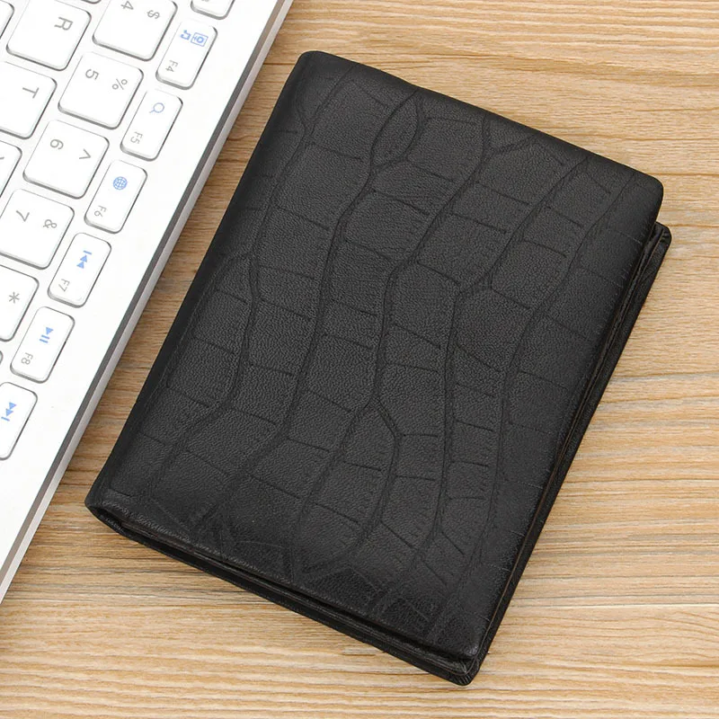 

Wallet Men Short Genuine Leather Business Wallet Crocodile Pattern Cowhide Cross Fashion Man Youth Leather Wallet 2019 New Style