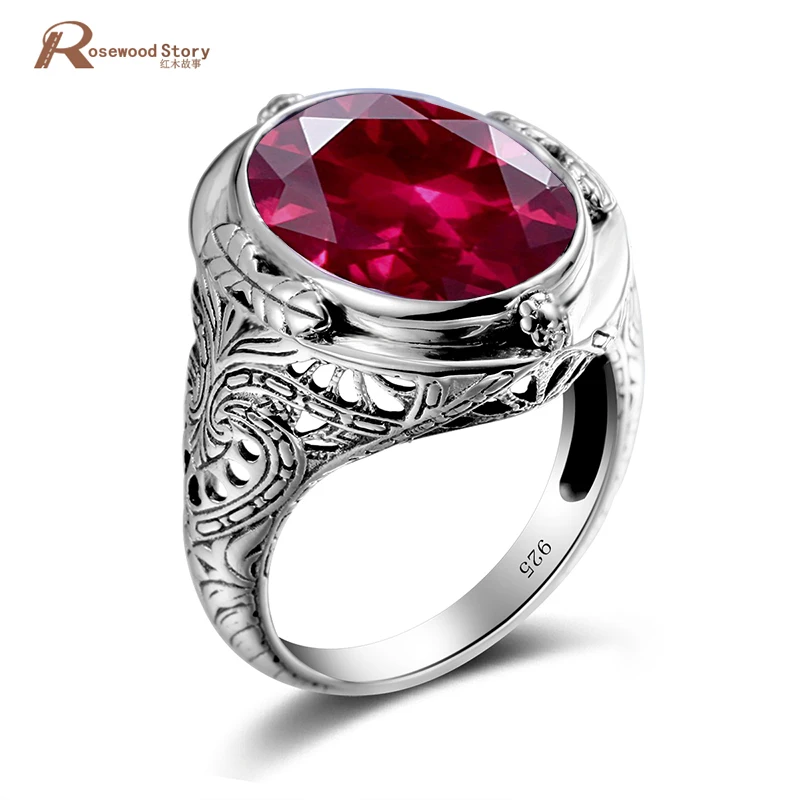 Мужское и женское кольцо из серебра 925 пробы с рубином|ring fashion|ring with rubyring ring |