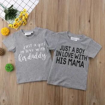 

Kids Newborn Baby BoysLetter Print Tops T-shirt Clothes Summer For 2-6T Children