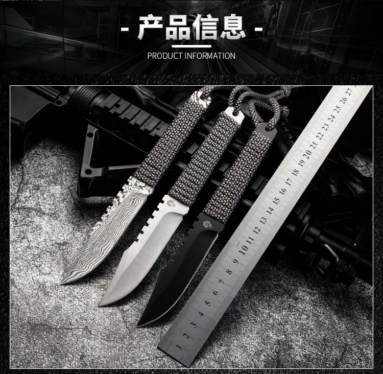 Открытый самообороны sharp SWISS army knife кемпинг в полевых условиях с перекрестной шнуровкой Парашютная веревка Нож Дайвинг мини прямой нож мебель нож для фруктов