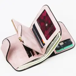 Кошелек брендовый кошелек из искусственной кожи женский кошелек портмоне бумажник женский держатель для карт длинный Дамский клатч