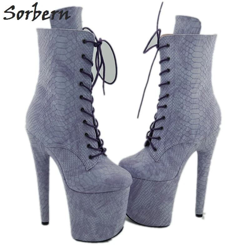 

Sorbern Retro Snake Ankle Boots For Women Pole Dance High Heel Shoes Stripper Pole Booties Platform Custom Color Fall 2019 Women