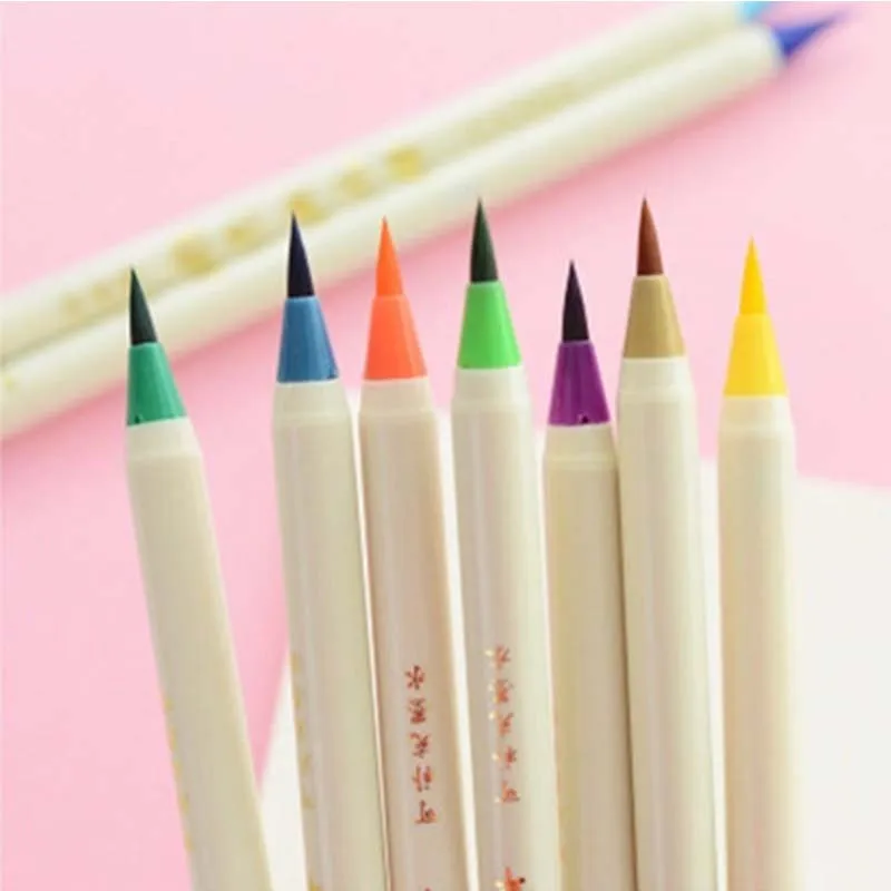14 цветов, пигментная ручка, новая водная Цветная кисть для письма, художественные инструменты для рисования, школьные офисные канцелярские принадлежности, цветная мягкая ручка с рисунком