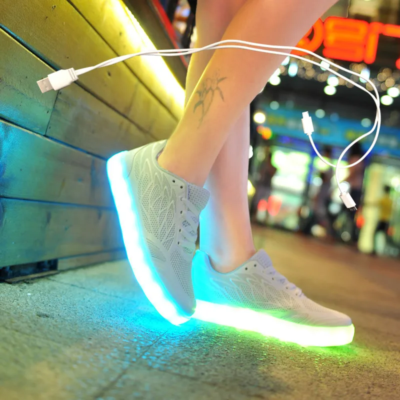 Size 35 40 Usb Chargering Led Shoes For Kids Adults Light Up Sneakers For Boys Girls Men Women Glowing Party Shoes Sneakers Aliexpress