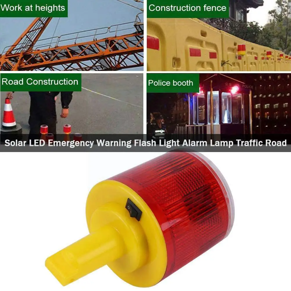Solar Powered Traffic Warning Light LED Bulb Lamp for Construction Site Harbor Road Emergency Lighting indicator Li B6Q8 | Автомобили и