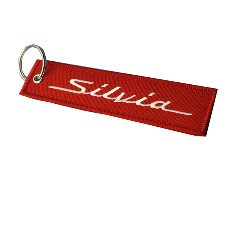 

Car Keychain Motorcycle Key Chain Custom Logo Embroidery Red Keyring For Pilot Key