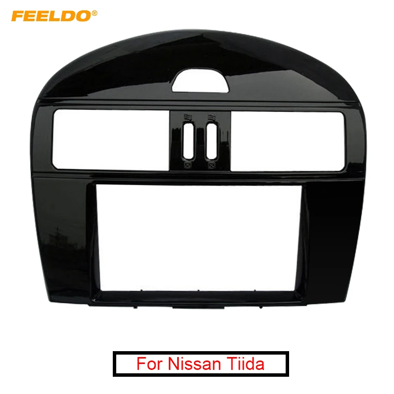 FEELDO Car Stereo Fascia Frame For Nissan Tiida 2011-2016 Pulsar SSS(Manual AC) 2DIN Radio Plate Panel Dashboard Mount | Автомобили и
