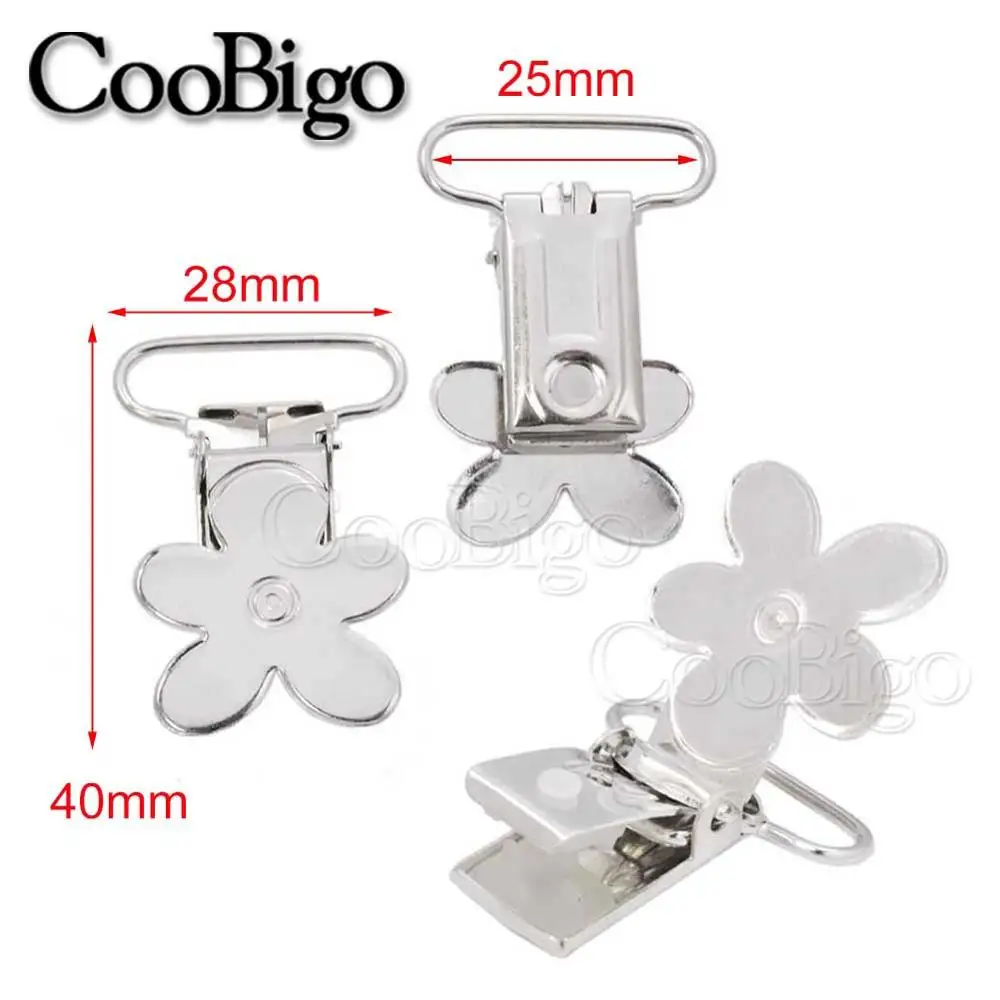 25mm Flower 20 шт. серебристые металлические крепления для подтяжек пряжка для ремня для собачьего ошейника сумка для ремня аксессуары для одежды 9 стилей - Цвет: 25mm Flower