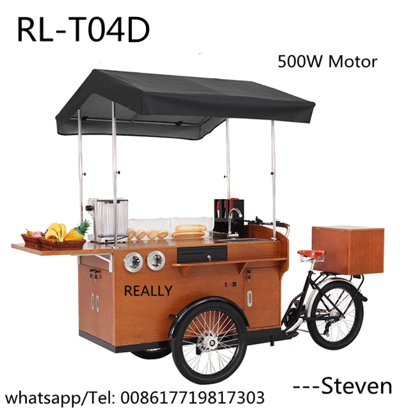 RL T04D Mobile electric coffee cart classical coffee bike food bike