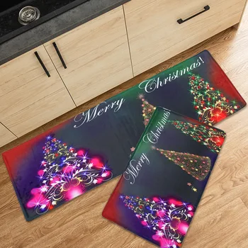 

Christmas Long Floor Mat Absorbent Kitchen Carpet Mat Lobby Decoration Rugs Bathroom Non-Slip Mat Bedroom Entrance Doormat