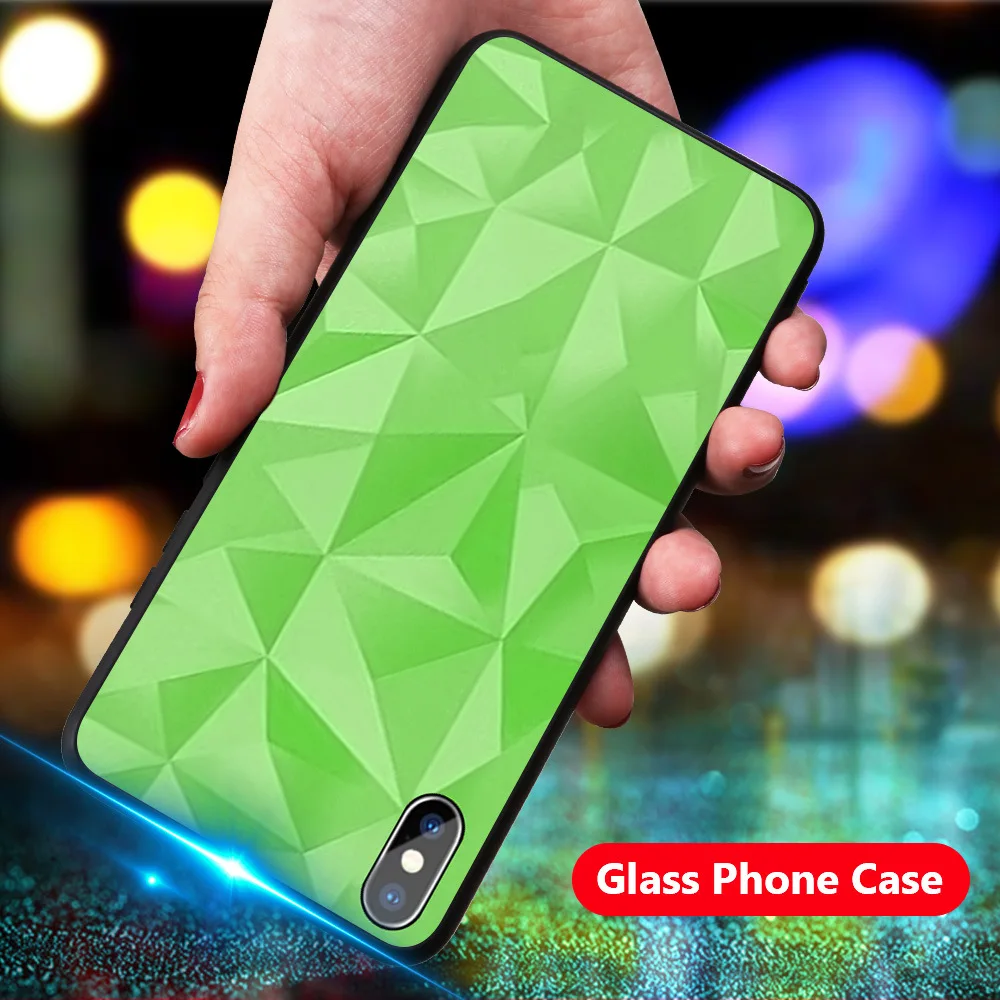 Для iPhone X XS MAX XR 8 8 Plus 7 7 Plus 6 6S 6S Plus Алмазный закаленное стекло бизнес Бампер Защитный ковер
