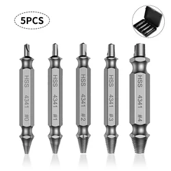 Extracteur de vis endommagé, jeu de mèches de forage, dénudé facilement, extracteur de boulon cassé, outils de démolition 5 pièces 