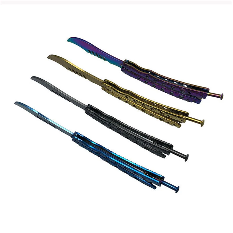 Бабочка в ноже balisong Karambit складной нож Лезвие подарок для мужчин тренировочный нож Практичный Нож не заточенный с отверткой