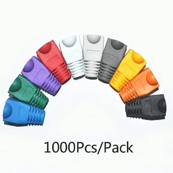 

1000Pcs Unique RJ45 Strain Relief Boots Ethernet RJ45 Connector Boots Plug Cover RJ45 Boots Cap Cover for CAT5E/6 Ethernet Cable