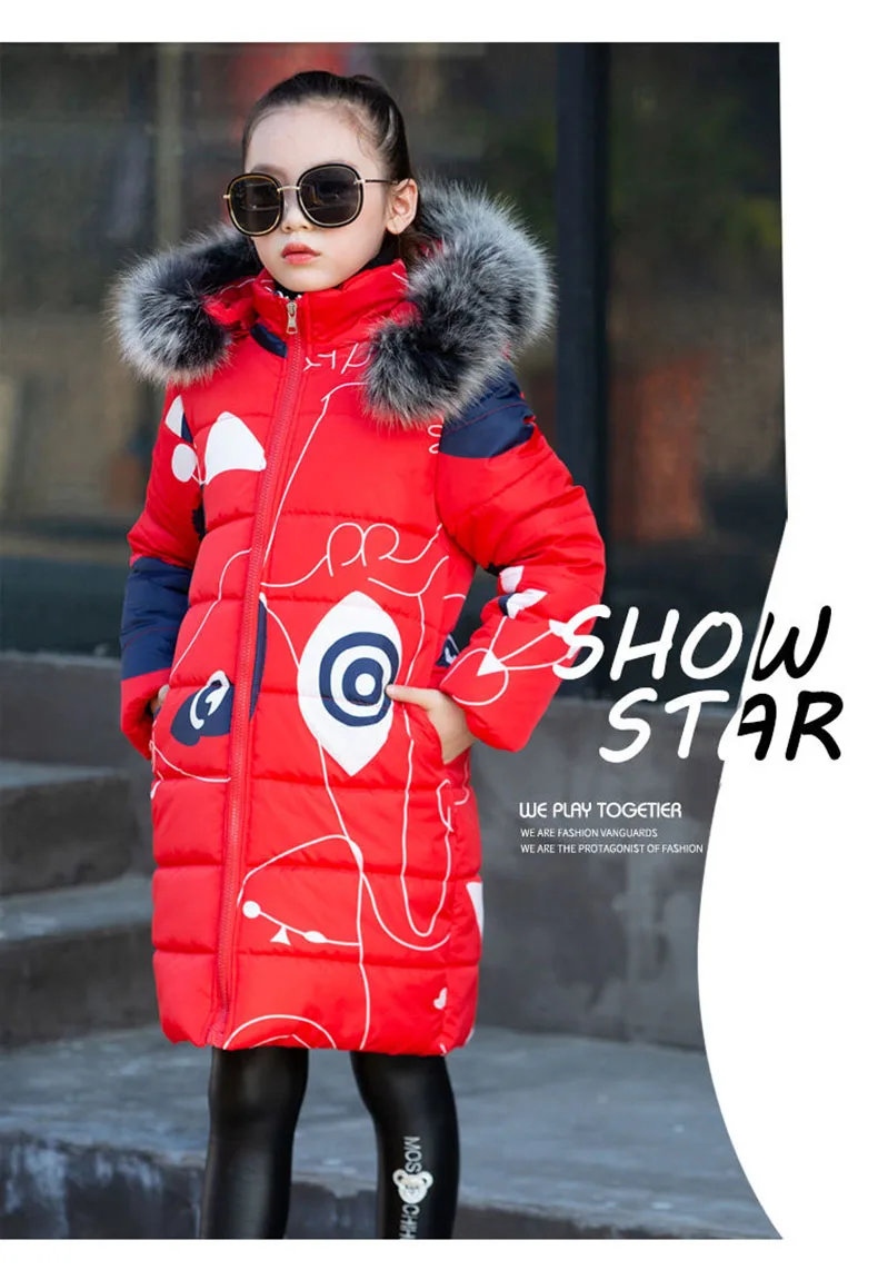 Kids Winter Jacket For Girls 2019 Fashion Brand Girl Down Jacket Warm Child Down Parkas Coat 4 5 6 7 8 9 10 11 12 13 14 Years
