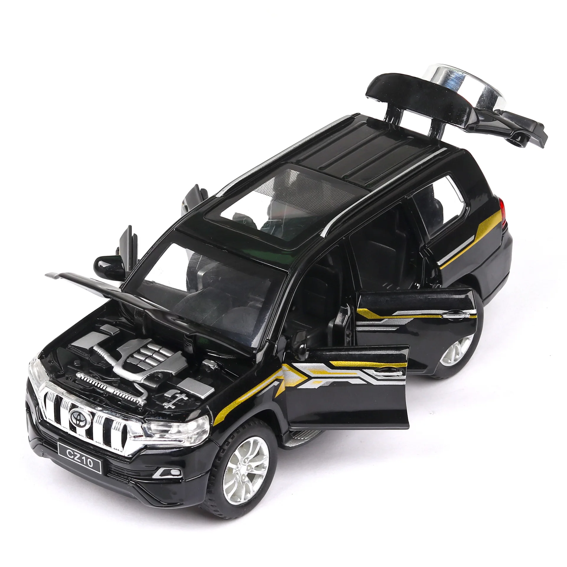 Модель автомобиля Toyota Prado в масштабе 1:32 со звуком и светильник|Наземный
