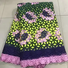 Синий Анкара африканская восковая кружевная ткань нигерийский стиль печати восковая гипюровая кружевная вышивка материал Анкара восковая ткань