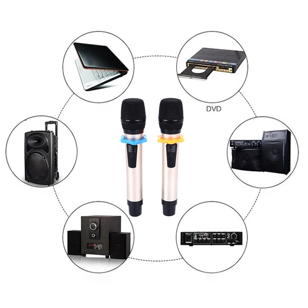 652 694 МГц UHF Беспроводная микрофонная система 2 канала беспроводные ручные