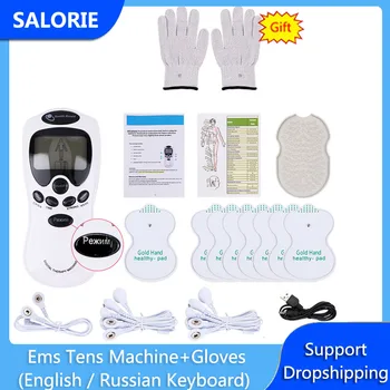 

Ems Pulse Tens Machine Electric Tens Unit Muscle Stimulator Body Massager with Gloves Therapy Machine Massage Device Relaxation