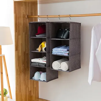 

4 colors 3/4/5 Layers Interlayer Drawer Type Wardrobe Hanging Storage Bag Organizer Debris Storage Box Hanger Organizers