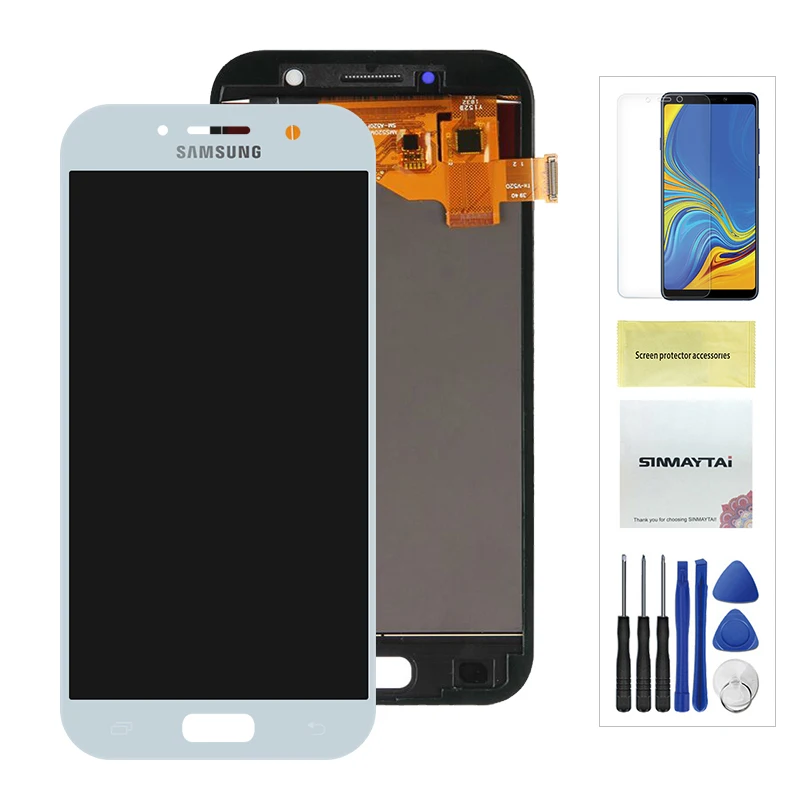 Light blue Тест 5,2 ''для Samsung Galaxy A5 A520 SM-A520F ЖК-дисплей сенсорный экран дигитайзер lcd A5 сборка lcd - Цвет: Light blue