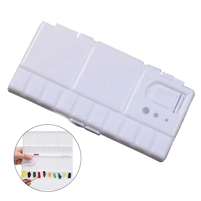 25Grid Folding Watercolor Paint Palette Box Watercolor Paint Tray Box Mix Pigment Painting Tool for Acrylic Oil Art Supplies