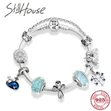 Высокое качество, 925 пробы, серебряное дерево жизни, подвески, цветок, безопасная цепь, браслеты, очаровательный браслет, модное ювелирное изделие