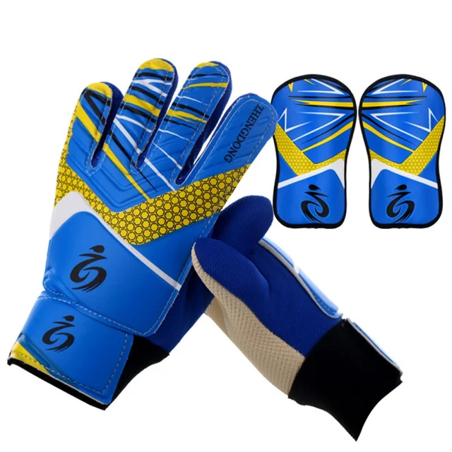 US $5.21 Kids Football Soccer Goalkeeper Anti-Slip Training Gloves Breathable Gloves with Leg Guard Protecto