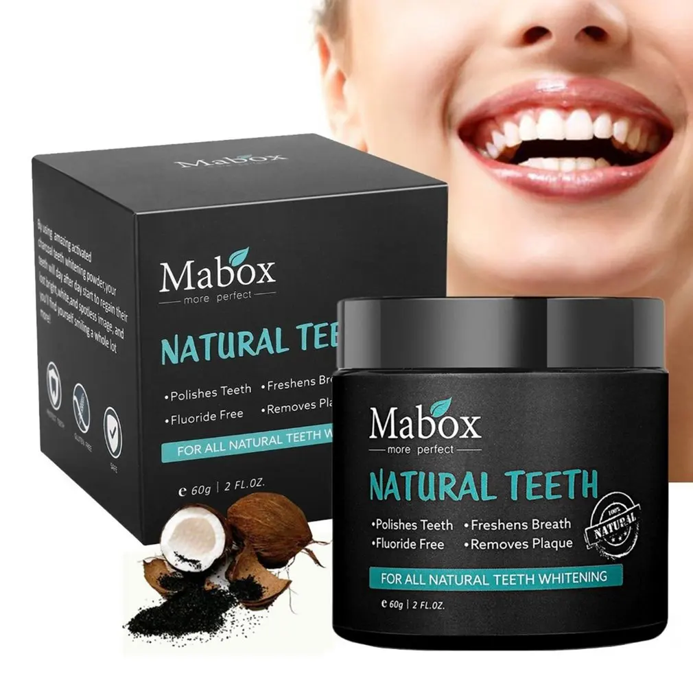 

60g Tooth Whitening Powder Activated Charcoal Natural Teeth Whitening Charcoal Powder Tartar Stain Removal Tooth Cleaner