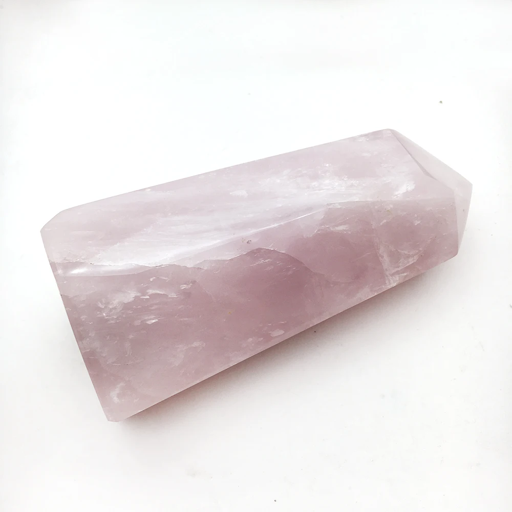 160mm Big Size Natural Rose Quartz Wand Point Obelisk Quartz Crystal Wand Point Healing Crystal Mineral Stone Home Decoration
