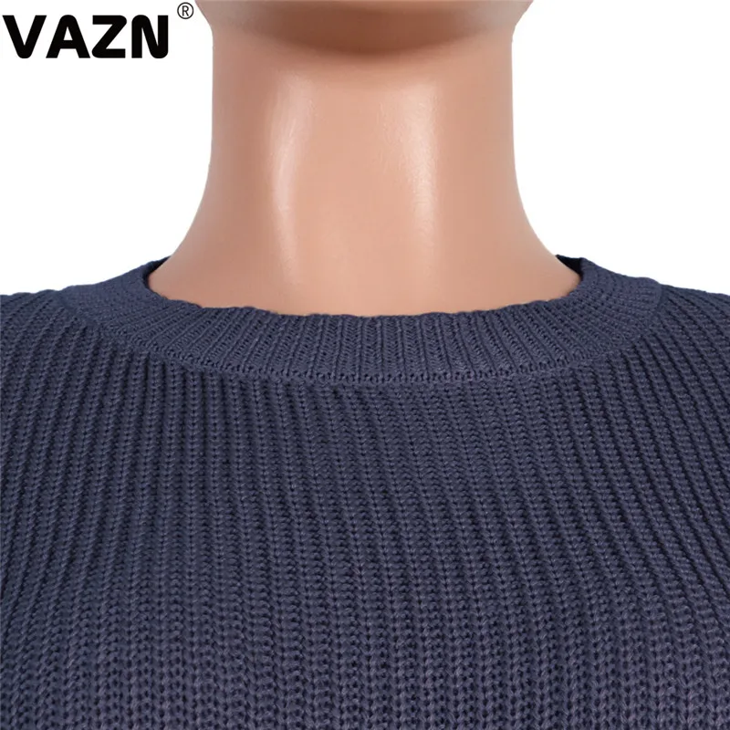 VAZN цвет, однотонный уличный Повседневный сексуальный топ, сексуальный модный брендовый Повседневный облегающий Топ с длинным рукавом и круглым вырезом