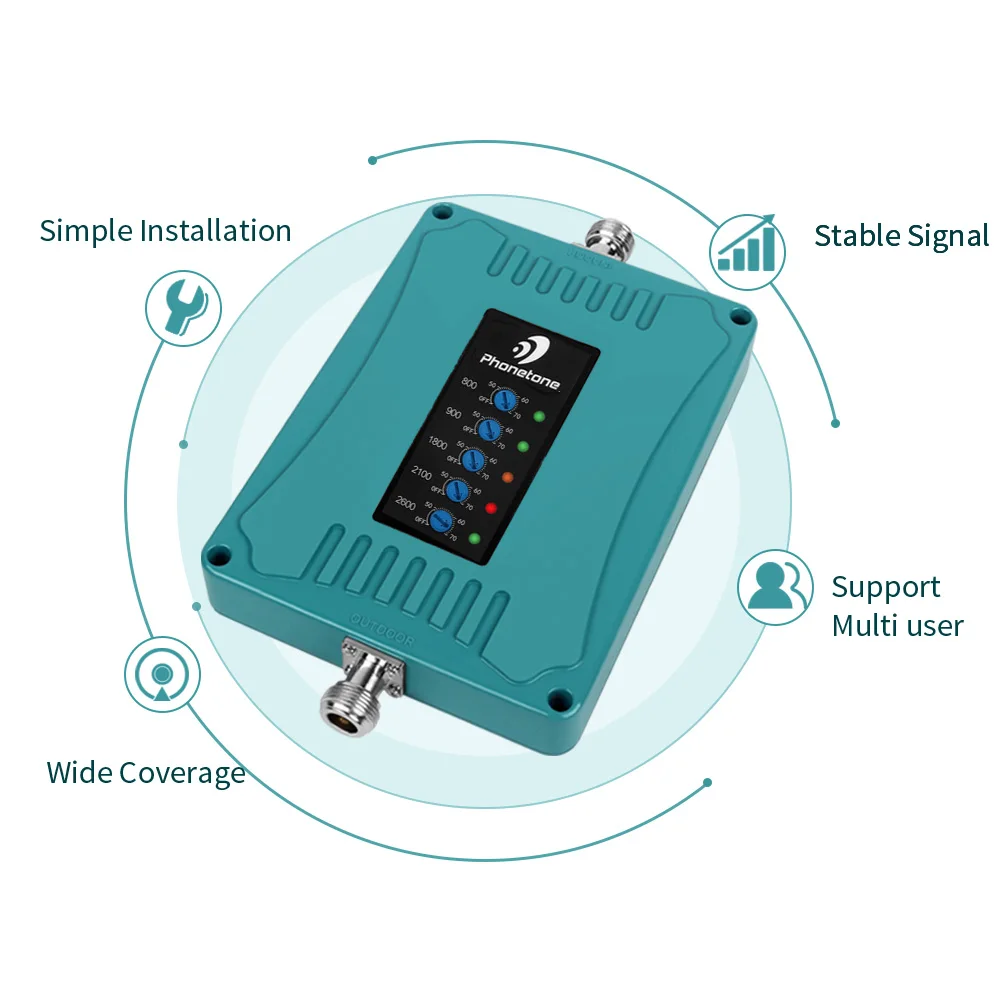 GSM ретранслятор пять диапазонов 4G LTE 800/2600MHz 2G EGSM 900MHz 3g 2100MHz 2G 4G 1800MHz усилитель сигнала сотового телефона повторитель 900 Booster