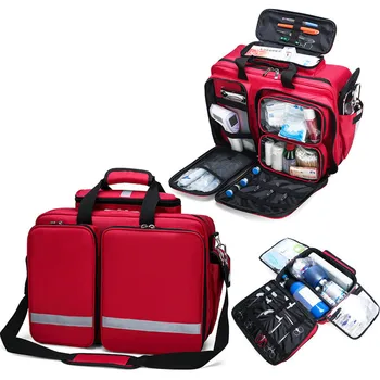 

Outdoor First Aid Kit Refrigeratible Sports Red Nylon Waterproof Cross Messenger Bag Family Travel Emergency Medical Bag Camping