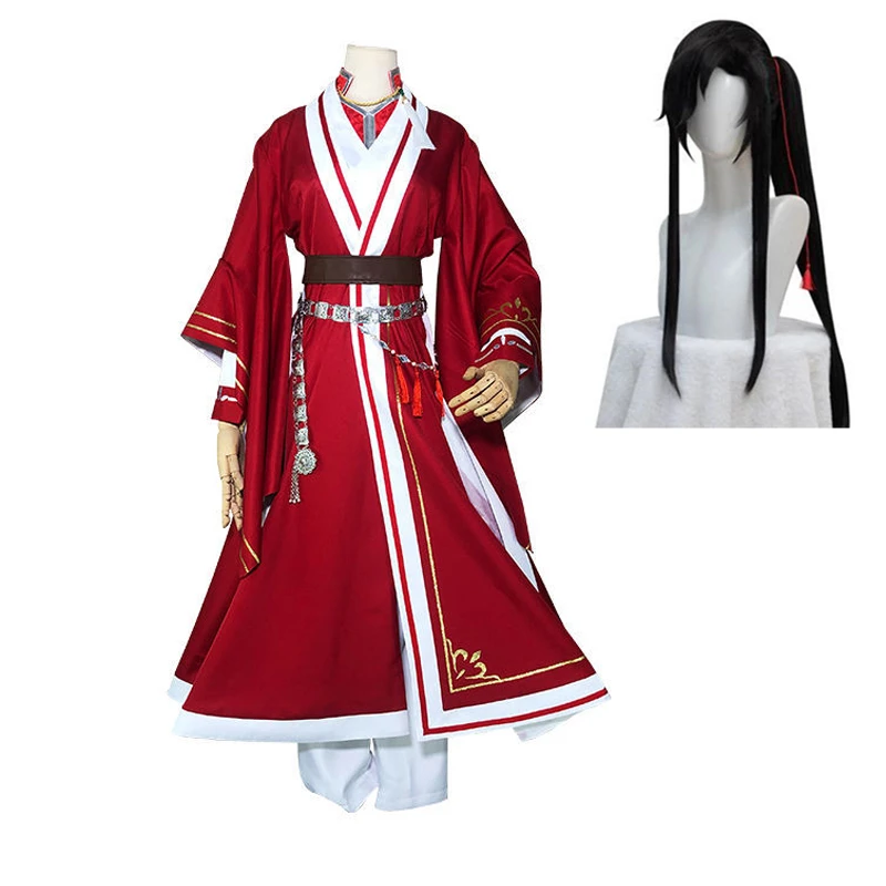 Costumes d'anime Tian Guan Ci Fu Cosplay Hua Cheng Cosplay San Lang rouge ensembles Hua Cheng perruques Costumes de fête pour les femmes CS505