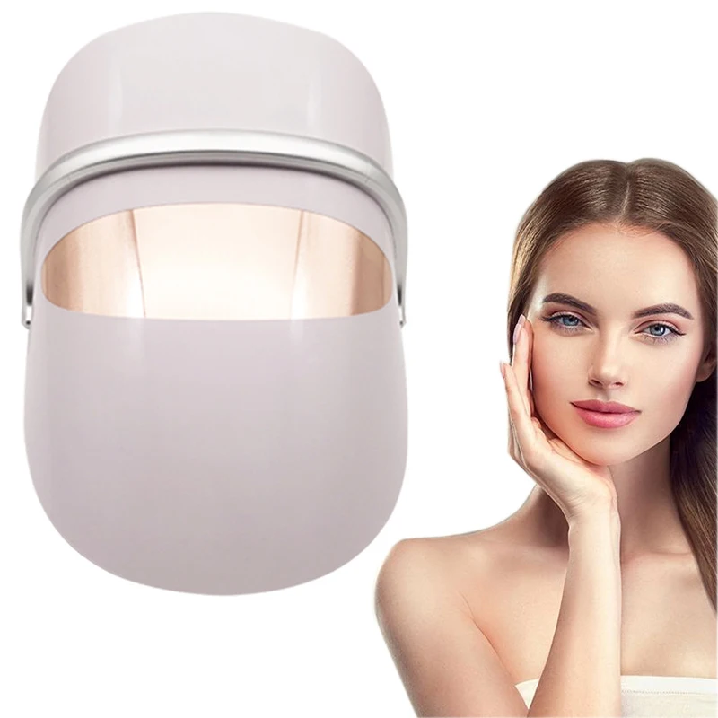 Special  LED Facial Mask Beauty Skin Rejuvenation Photon Light 3 Colors LED Mask with Eye Massage 40° Warm V