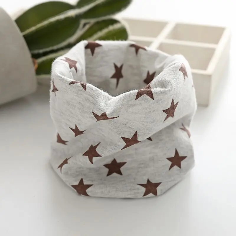 Children Scarf Korean Cotton Children's Scarf LIC Printed Cartoon Plaid Ring Scarves for Girls Winter Warm Snud for A Boy