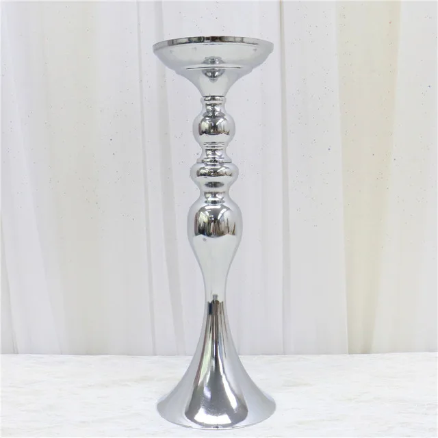 Silver Candlestick 35/40/50 искусственный цветок, стол, центральный венок, вечерние, свадебные декорации, дорога, свинец, цветок, шар, роза, Гортензия, Гипсофила - Цвет: Silver Candlestick