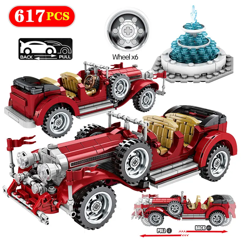 617 шт город классический автомобиль строительные блоки техника механический