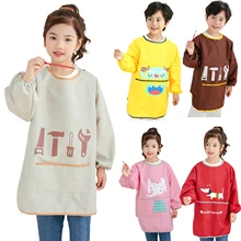

1pc Kids Apron For Painting School Smock For Painting Boy's And Girl's Long Sleeve Waterproof Child Art Apron for Kids 6-8 Y