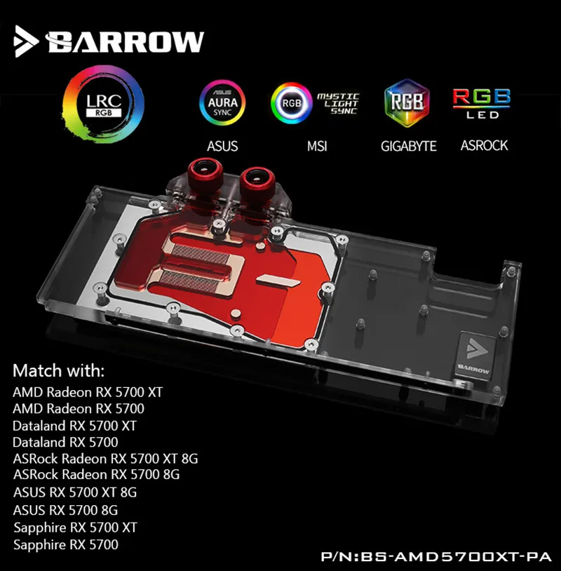 Барроу водяной блок для AMD основатель издание 5700XT полный охват видеокарты охладитель GPU абсолютно высокопроизводительные части