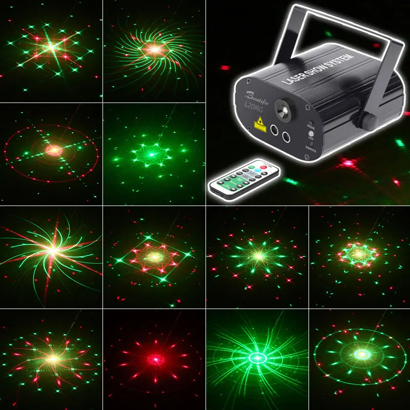 Мини дискотека вечерние лазерные огни и музыка Lumiere dj оборудование красный зеленый 18 моделей ночного клуба освещение
