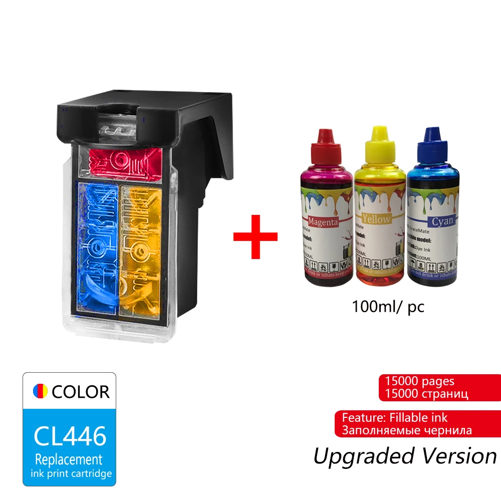 DMYON многоразовый картридж Замена для Canon PG445 CL446 XL для PIXMA MX494 MG2944 IP2840 MG2440 MG2540 струйный принтер - Цвет: Color