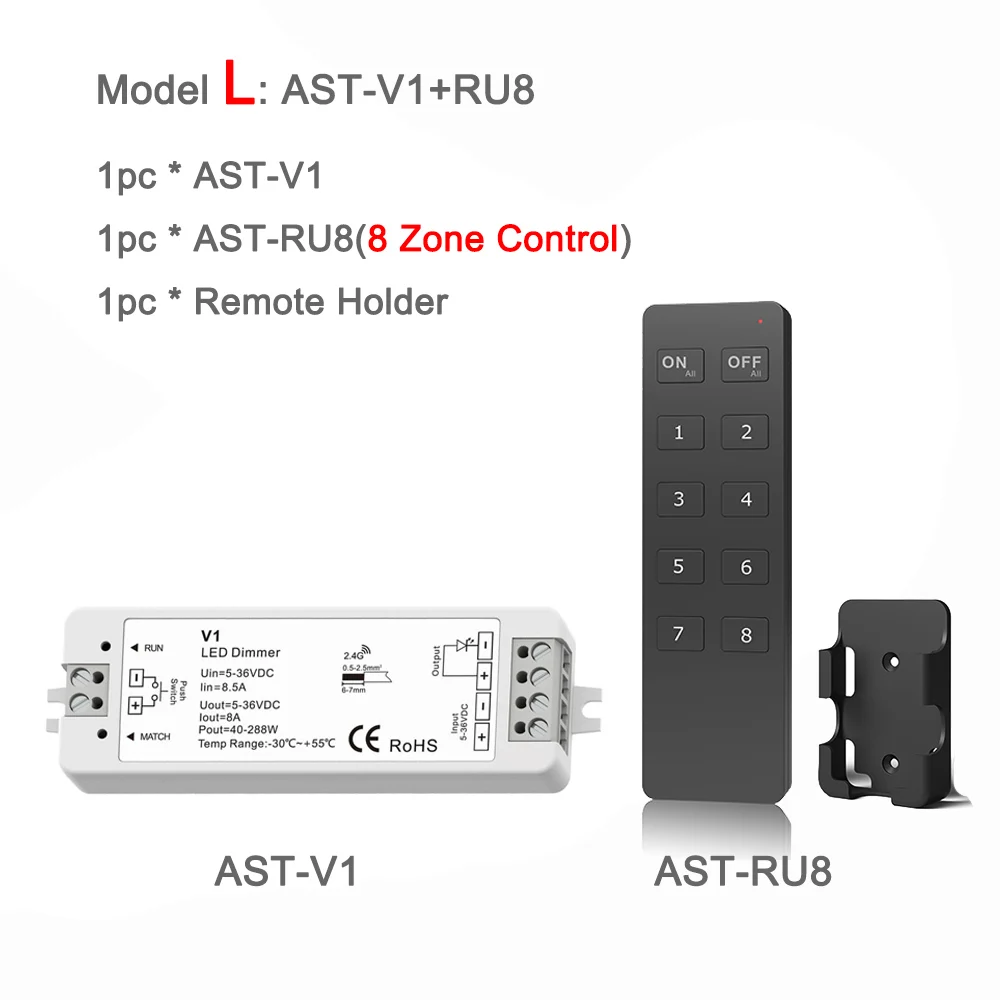 Светодиодный диммер 12V 24V PWM 2,4G беспроводной RF 2,4G сенсорный пульт дистанционного управления 5V 36V умный WiFi регулятор яркости освещения для одноцветной светодиодной ленты - Color: Model L