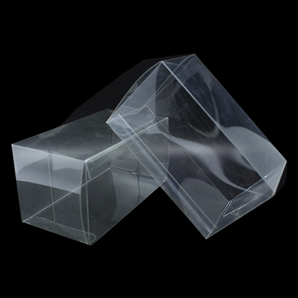 

DHL 150Pcs/ Lot 7*7*14cm Cosmetic Poly Box 2.75"x2.75"x5.51" Clear Plastic PVC Box For Small DIY Gift Party Candy Packaging