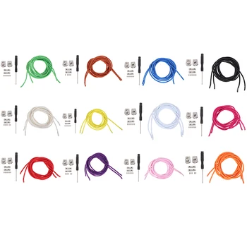 

1Pair Elastic Metal buckle Round No Tie Shoe Laces Shoelaces Kids Adult Quick Lazy Sneakers Shoelace Solid Elastic Round
