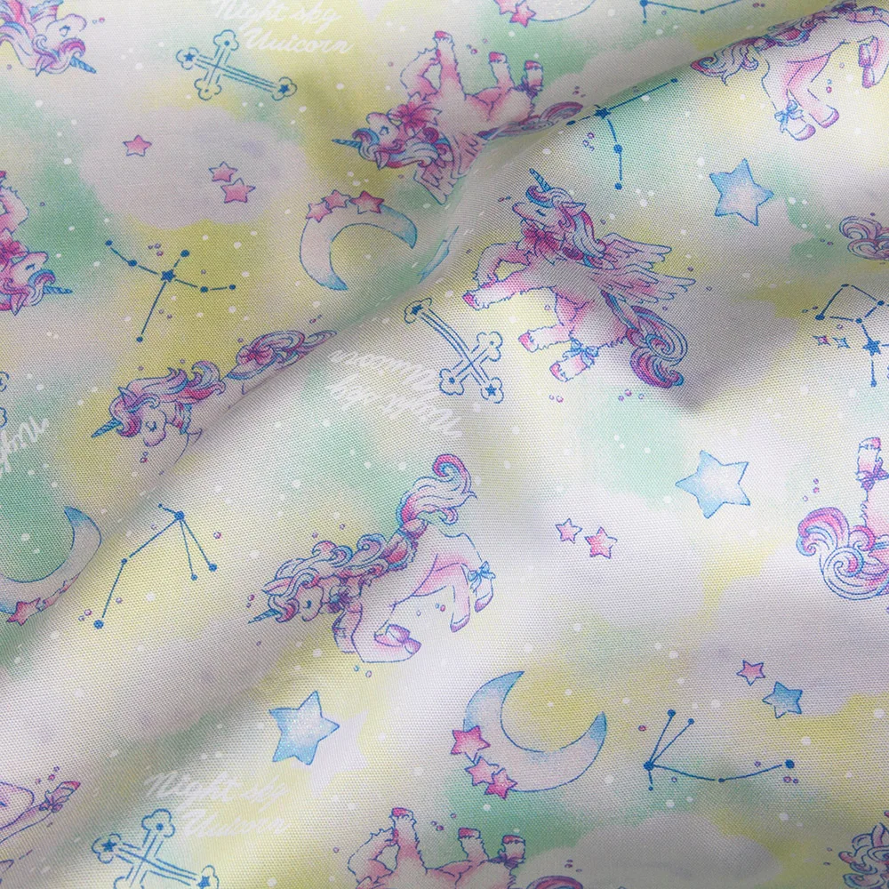 

50cm*110cm Japanese Kokka Oxford Cotton Fabric Patchwork Quilting Cloth Cutie Unicorn A