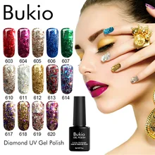 Bukio Алмазный Гель-лак для ногтей Блестящие Блестки УФ-гель светодиодный лак замачиваемый Полупостоянный Блестящий розовый золотой лак для ногтей